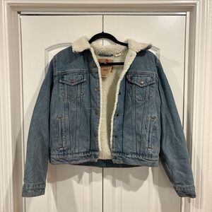Levi's Blue Denim Sherpa Jacket